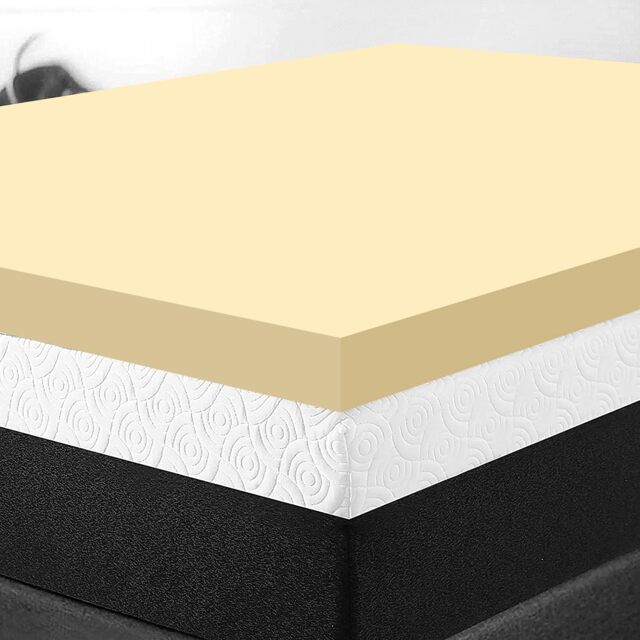 Orthopaedic Memory Foam Mattress Topper Soft Comfortable Durable Memory Foam Yellow Single