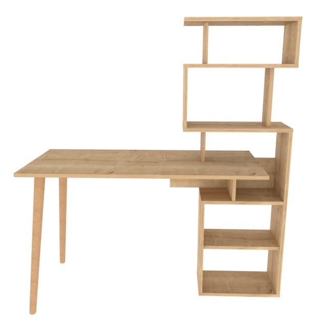 Decorotika Vina Study Desk with Included Shelving Unit - W 120 cm x H 72.8 cm x D 60 cm