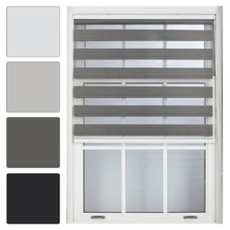 Day and Night Zebra Roller Blind 170cm Wide x 165cm Long Grey Dark Grey