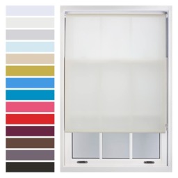FURNISHED Daylight Roller Blinds Made to Measure Sheer Window Blind with Metal Fittings Cream Cream (W) 90cm x (L) 210cm