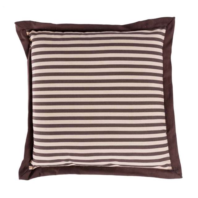 Homescapes Chocolate and Beige Striped Seat Pad Brown 40 x 40 cm 1