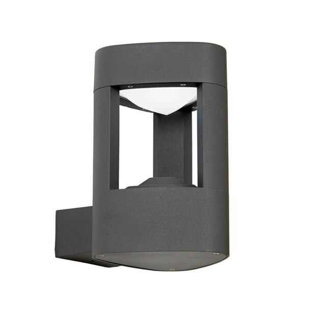 Tribeca 1 Light Outdoor Wall Light Frosted Acrylic, Dark Grey Paint IP54