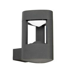 Tribeca 1 Light Outdoor Wall Light Frosted Acrylic, Dark Grey Paint IP54