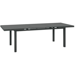 Outsunny 246 cm Extending Garden Table, Rectangle Outdoor Dining Table for 6 8, Aluminium Frame for Patio, Balcony Charcoal Grey