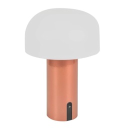 ValueLights Calhoun Copper Rechargeable LED IP44 Outdoor Indoor Mushroom Table Lamp Copper