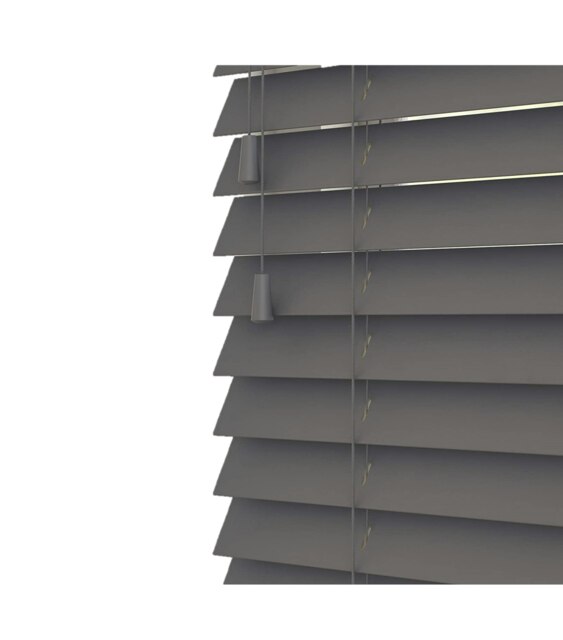240cm Anchor Grey Wooden Venetian Blinds With Strings (130cm drop) Grey Grey