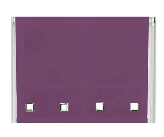 160cm Aubergine Square Eyelet Edge Roller Blind Purple Purple