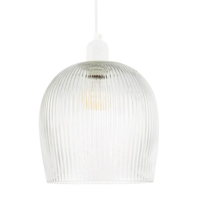 Modern Transparent Mini Line Ribbed Glass Pendant Ceiling Light Shade