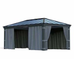 Curtain Set for Dallas 12 x 20 Gazebo - Polyester - L212 x W507 cm - Dark Grey