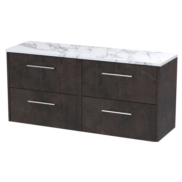 Balterley Winshill Contemporary 4 Drawer Wall Hung Vanity Unit with Laminate Worktop, 1200mm