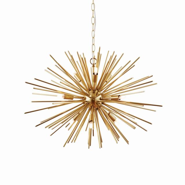 Orta 9 Light Spherical Pendant Satin Brushed Gold Plate, G9