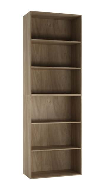 Wide 6-Tier Bookcase Brown 1
