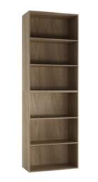 Wide 6-Tier Bookcase Brown 1