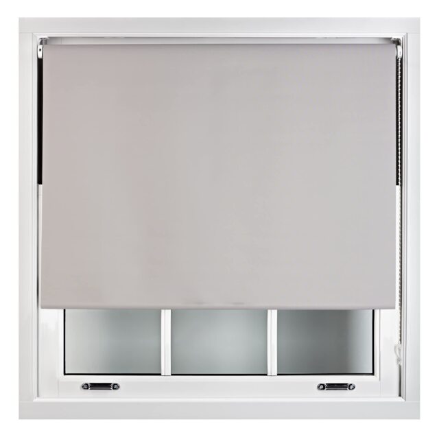 Blackout Roller Blind 45cm Wide x 210cm Long Metal Fittings Grey Grey
