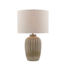 Zinnia Brown Ribbed Table Lamp