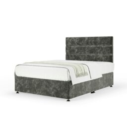 Majestic 1000 Pocket Sprung Charcoal Chenille Divan Set And Milan Headboard Super King