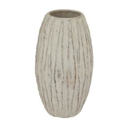Lorenzo Large Fin Vase - Ceramic - L27 x W27 x H49 cm - White White