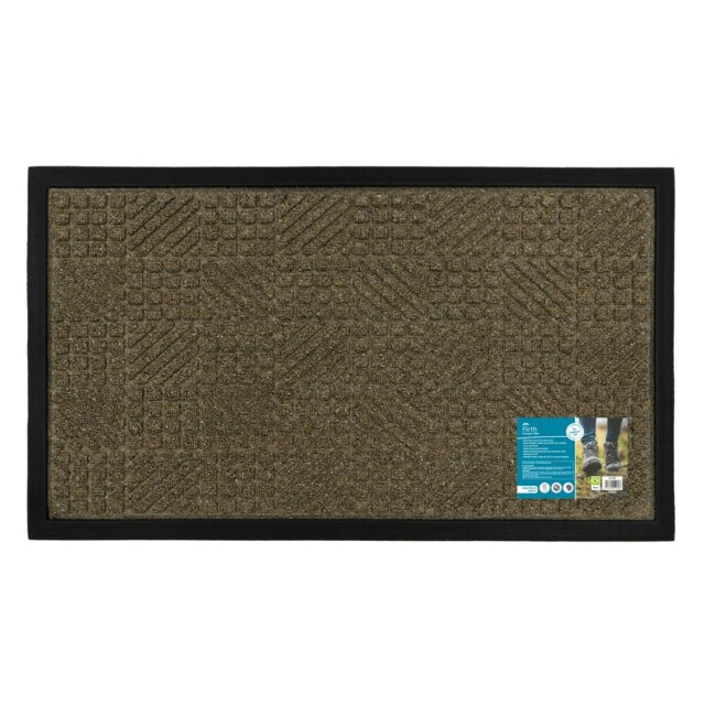 JVL Firth Rubber Doormat 40x70cm, Brown