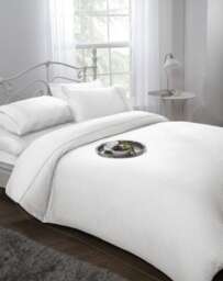 Carlton Collection Duvet Set Double Bed White