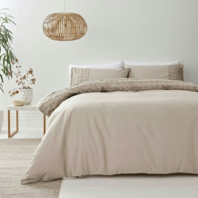 Bianca Origami Stone Duvet Cover Set Grey Single