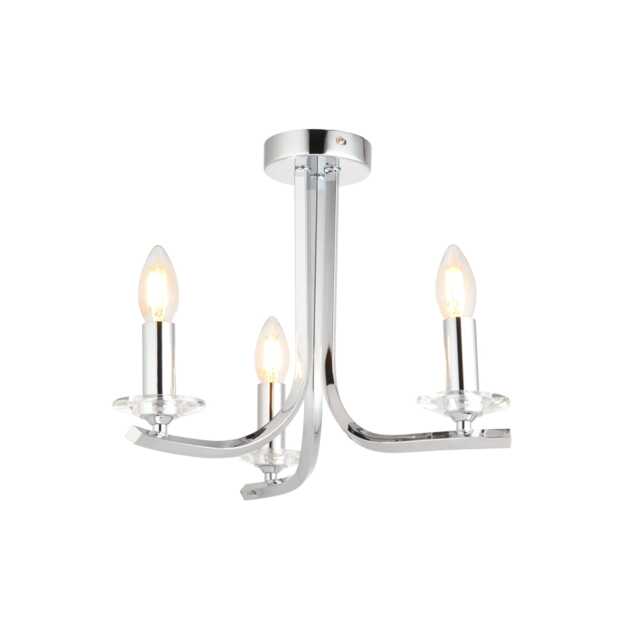 Morden Polished Chrome Semi-Flush Ceiling Light