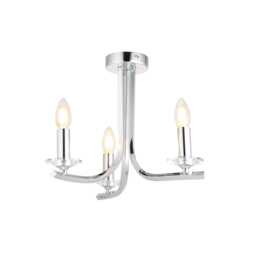 Morden Polished Chrome Semi-Flush Ceiling Light