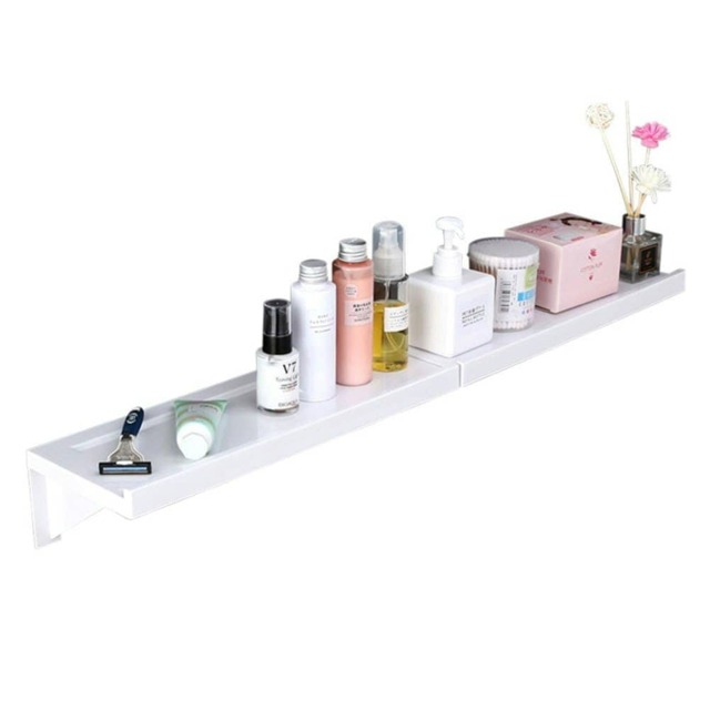 Living and Home Self-Adhesive Waterproof Shower Shelf Rack for Bathroom, White