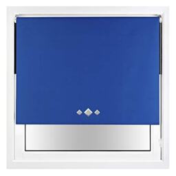 Blackout Roller Blind Diamond Eyelet Metal Fittings Blue Blue