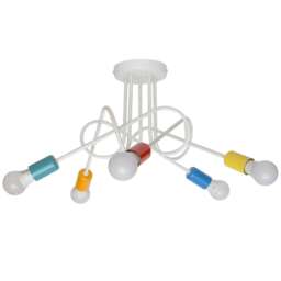 Oxford Multi Arm Semi Flush Ceiling Light White, Multi-Coloured 50cm