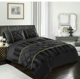 Eleanor Duvet Cover Set - King - Black Black King