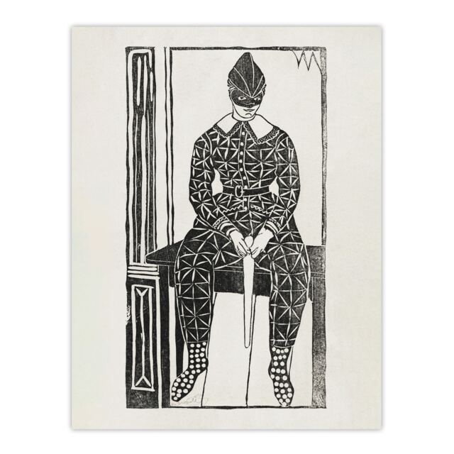"Harlequin Clown Portrait De Mesquita Huge Wall Art Poster Print 24X32"""