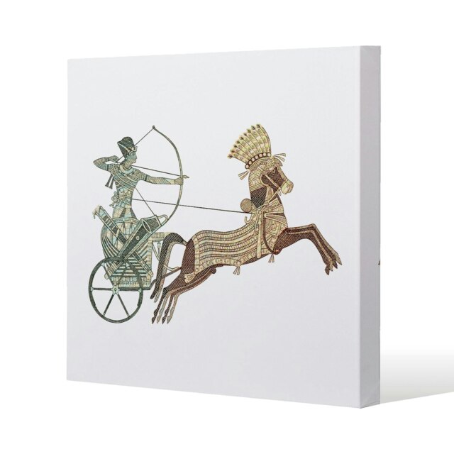 Pharaoh on War Chariot (Canvas Print) Cream