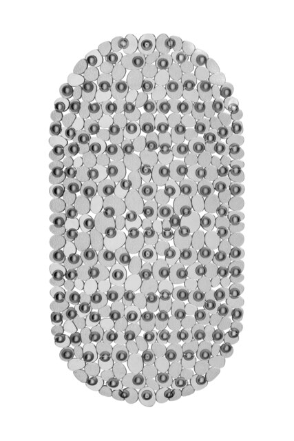 Pebble Grey Oval Bath Mat Grey