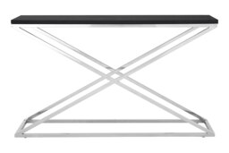 Orsina Black and White Console Table, Luxury Modern Rectangular Console Table, Black Wood Hallway Console Table