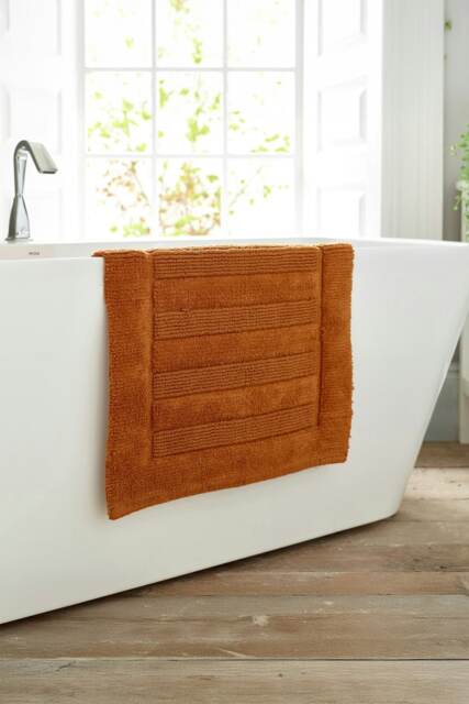 Bliss Pima 100% Cotton Bath Mat 50x80cm – Ultra-Soft 1600GSM Luxury Bathroom Rug Orange Spice 50 x 80cm