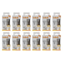 UniBulb LED GU10 345lm 3.6W (Replaces 50W) 3000K (Warm White) Spotlight Downlight Light Bulb - Pack of 12