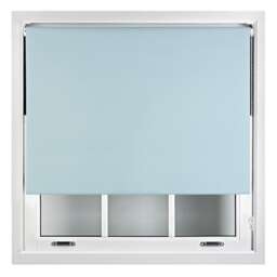 Blackout Roller Blind 95cm Wide x 210cm Long Metal Fittings Blue Duck Egg Blue