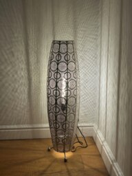 Aziza Moroccan style Satin Nickel Floor Lamp Silver