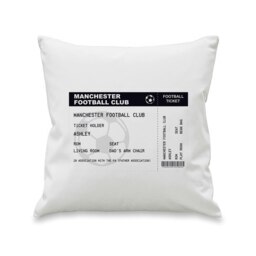 Personalised Football Ticket Cushion White
