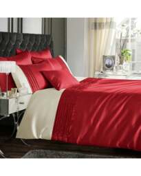 Intimates Perez Faux Silk Duvet Cover & Pillowcase Set Red Red Single