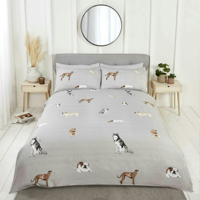 Paws and Tails Duvet Cover Set Grey - Single