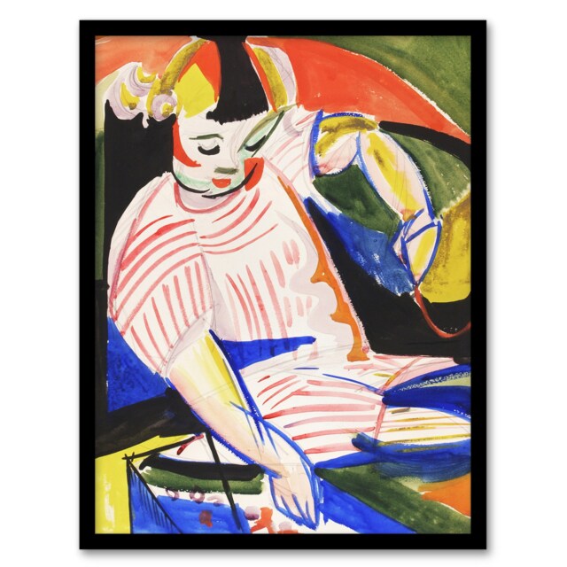 Henry Lyman Sayen Sitting Child Abstract Painting Framed Wall Art Print A3