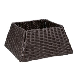 Holly International Brown Rattan Folding Christmas Tree Skirt Collar