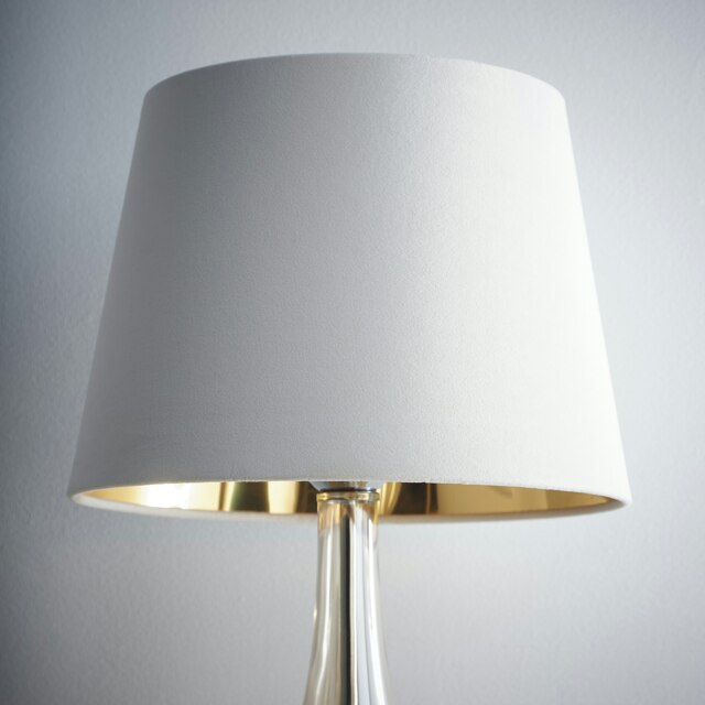 "14"" Cream Velvet Empire Light Shade Gold Inner Cream"