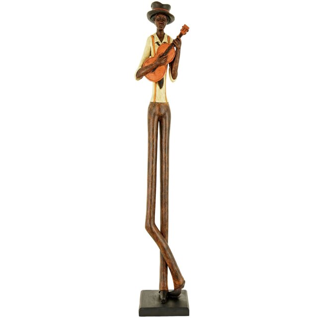 Hill Interiors Standing Jazz Band Strings Guitar - Brown/Cream - One Size