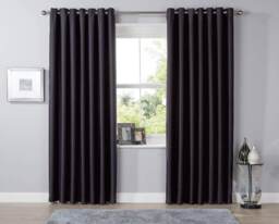 Blackout Curtains in Black, 167cm x 137cm Black Black