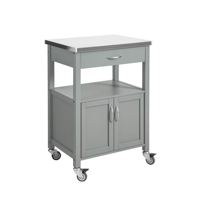 SoBuy FKW22-HG,Stainless Steel Top Kitchen Trolley Microwave Stand on Wheels