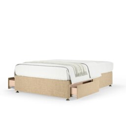 Signature Platinum 2000 Pocket Sprung Cream Linen 2 Drawer Divan Set Single