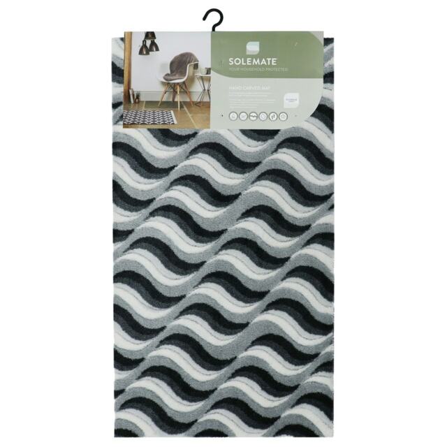 JVL Solemate Hand Carved Machine Washable Door Mat 57x100cm - Waves
