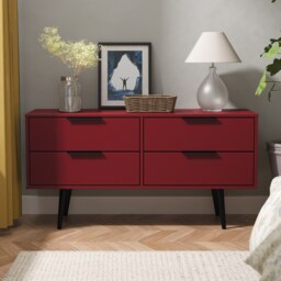 Fuji 4 Drawer Bed Box in Red Matt (Ready Assembled) Red Red Matt